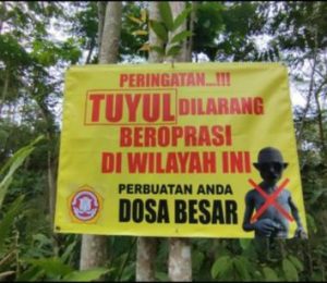 Warga Ciamis Pasang Spanduk ‘Tuyul’ Dilarang Beroperasi disini