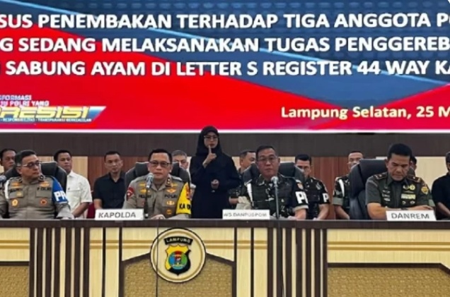 2 Anggota TNI Jadi Tersangka Penembakan 3 Polisi di Way Kanan Lampung